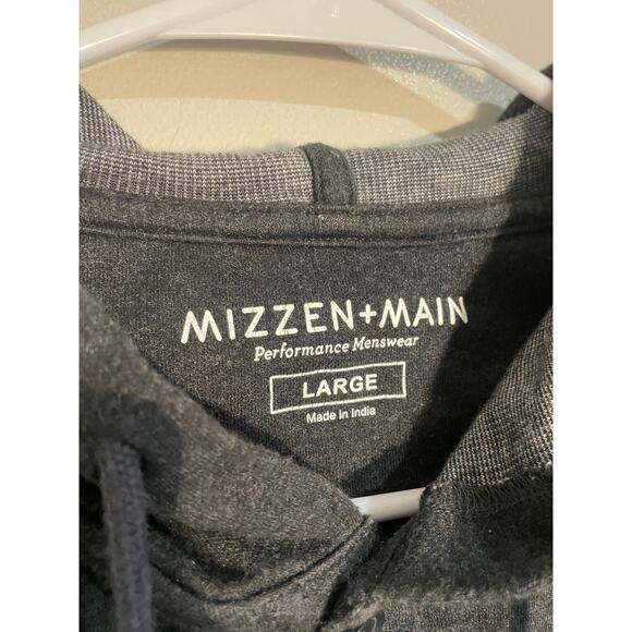 Mizzen+Main Henley Hoodie Men's XL Pullover Fairway Charcoal Heather Gray - Picture 3 of 8